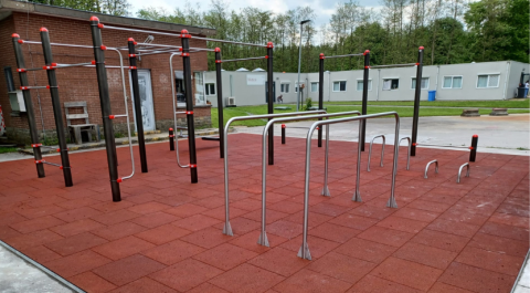 sol amortissant pour aire de street workout
