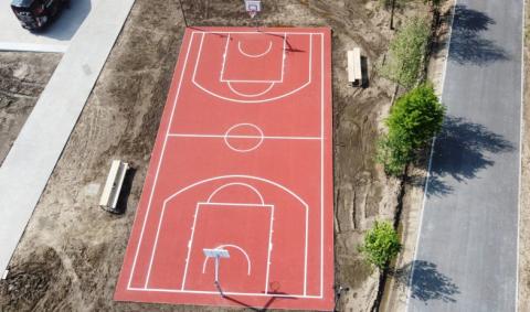 aménagement d'un terrain de basket au complexe sportif du Ceria à Anderlecht