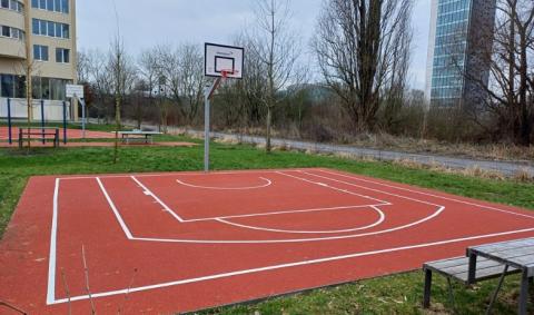 Demi terrain de basket avec un but à Anderlecht