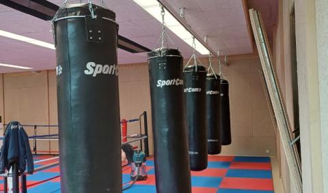 salle de boxe au Complexe Sportif Cynthia Bolingo