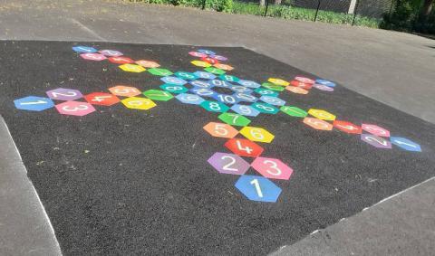 jeu thermoplastique marelle 6 voies