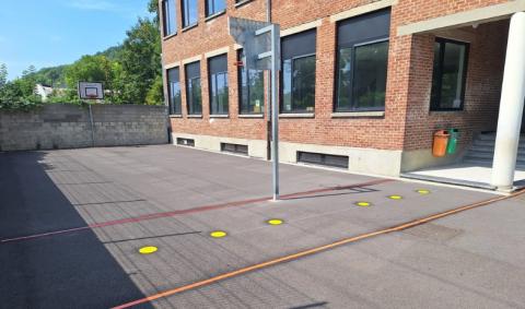 marquages au sol Idema cour de récré Flémalle