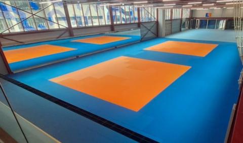 zone d'entrainement sport de combat avec nouvelles dalles tatami
