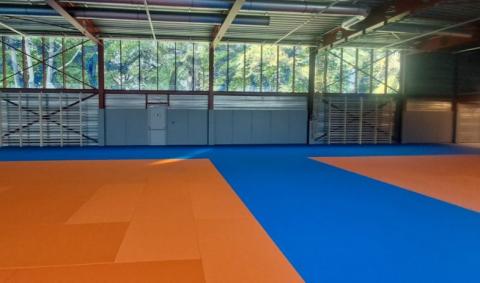 dalles tatami Idema bleu-rouge