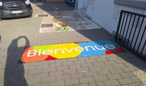 marquages au sol cour communale de Goé