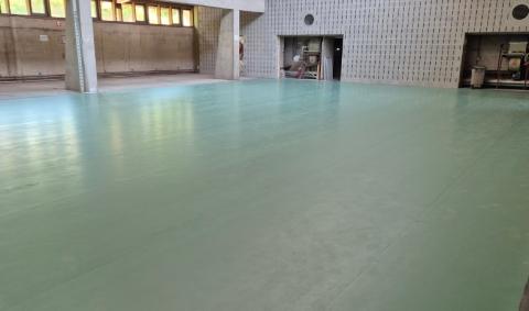 sol vinyle vert clair centre adeps blanc gravier sart-tilman