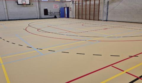 sol sportif hall omnisport oupeye polyuréthane