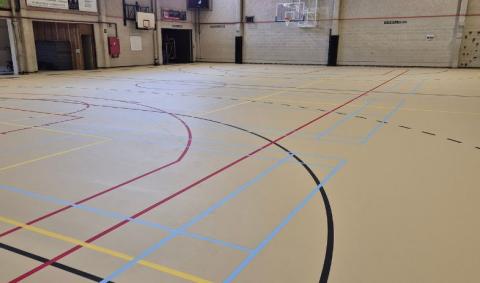sol sportif hall omnisport oupeye polyuréthane