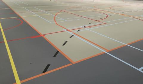 revêtement polyuréthane avec tracés sportifs