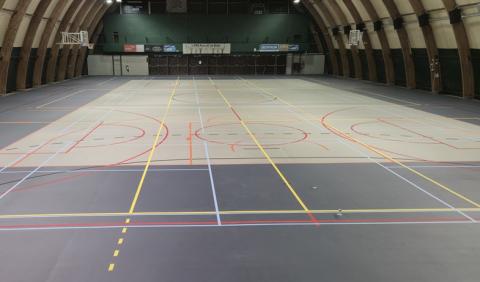 nouveau sol sportif polyuréthane bicolore