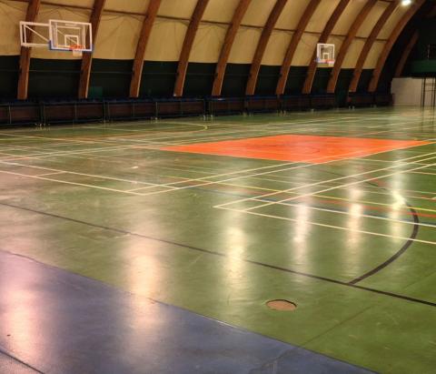 ancien sol sportif en PU à la Bulle de Gérardchamps